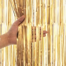 에브리띵스마일 파티커튼 은박수술 커튼 3개 세트 장식 소품 파티용품, 새틴, 골드