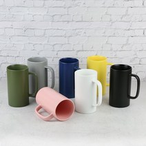카페 무광 롱머그잔 500ml (7컬러) 도자기 머그컵, 화이트, 1개
