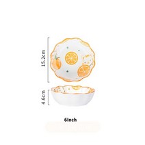 북유럽 스타일 디너 접시와 요리 오렌지 홈 세라믹 식기 국수 그릇 베이킹 트 만두 접시, [03] 6Inch Lace Bowl