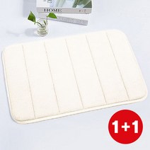 퓨어모던 주방 욕실 극세사 메모리폼 발매트 2장, 아이보리 2장, 2개