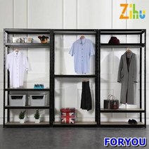 Foryou293 지후 프리미엄 2단 앵글선반 행거 앵글 선반 철제 조립식, 행거1봉 블랙, 상세페이지 참조