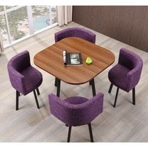 4인가족 화이트 원형 카페테이블세트 사각 라운드 식탁 세트 가정용 공간절약 조립식가구, AI