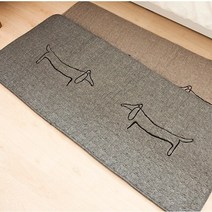 북유럽 누빔 면 자수 사계절 퀼트 패드 발매트 현관 주방 다용도 매트, 강아지(카키그레이)