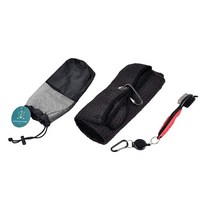 Mr Towels 골프 타월 클린 세트 극세사 와플 패턴 3단 접이식 타월 가방 클립 및 브러시 도구 키트 포함 클럽 그루브 클리너 포함 (로열 블루) 587515, Black