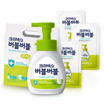 크리넥스 버블버블 핸드워시 힐링그린 250ml + 리필 200ml x 3p 세트, 2세트