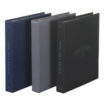 문화산업 A500 SILK PVC 3공 D링 명함첩 35mm O 명함바인더 명함, 타입:파랑