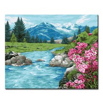DIY 캔버스페인팅 명화그리기 유화 - 풍경 40x50, L107_진달래 강산