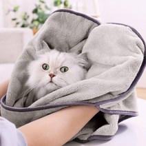 애완 동물 흡수성 수건 큰 빠른 건조 샤오 마오 목욕 청소 제품 손에 개 고양이 목욕 타월 반려동물 극세사 펫타올 2종 세트, 그레이