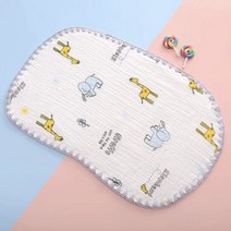 블랙체리 유아용 순면 거즈 베개 땀패드 2종세트, 기린2종