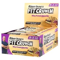 핏크런치 FITCRUNCH 유청 단백질 베이킹 바 땅콩 버터 및 젤리 12 각 3.10 oz (88 g) 미국 직배송