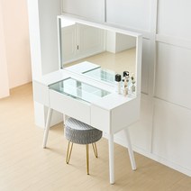 파로마 원데이 콘솔 수납 입식 화장대 1000 PJ1713, 쁘띠스퀘어 블루, 화이트