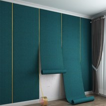 벽지 시트지 풀발린벽지 자체 접착 벽 천으로 새로운 린넨 홈 장식 부드러운 가방 벽 천으로 침실 tv 배경 벽 홈 벽 스티커, 진한 파란색, 2.8mx65cm