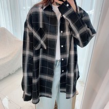 T 남녀공용 루즈핏 체크 셔츠 3color