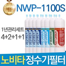 노비타 NWP-1100S 고품질 정수기 필터 호환 1년관리세트, 선택1-11인치 한방향 1년세트(4+2+1+1=8개)