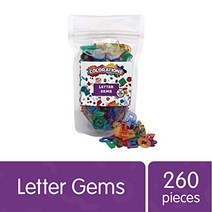 Colorations Plastic Translucent Multi-Color Uppercase Letters 3/4” 260 Pieces for Decorating Arts, 1