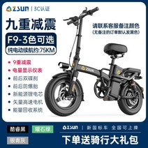 zsun전기자전거 전동자전거 접이식 대용량배터리 배민커넥트 출퇴근용 배달용, F9(고급형)-15AH 주행거리60KM, 탄소