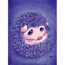 민화샵 쉬운 유화그리기세트 DIY그림그리기 30x40 집콕, 고슴도치 UDOFB0176