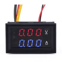 전기테스터기 DC0-100V 10A 50A 디지털 전압계 전류계 2 in1 멀티 미터 12V24V 게이지 패널 듀얼 디스플레, Red-Red_10A