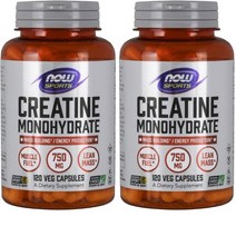 나우푸드 Creatine 모노하이드레이트 120정 캡슐 영양제 NOW Foods 크레아틴, 2개