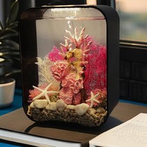 가정용 아크릴 수족관 조명 관상어 구피 키우기 금붕어 라이트 어항, 해저 화산 + 3 가지 색상의 조명