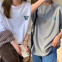 여름 반팔 레터링 티셔츠 더블유T 2p