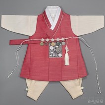 진우 꽃패치 상큼홍쾌자 남아한복 돌잔치 백일 주니어 어린이 설날 추석 명절 설빔 아기 아가 NA077B