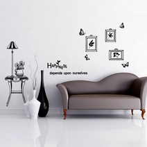 큐데코 셀프인테리어 포인트스티커, 라피네 - 블랙