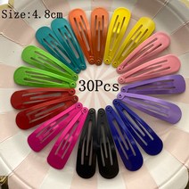 별 비트 별모양 금속 어린이 스냅 헤어 클립 바레트 소녀 귀여운 바비 핀 액세서리 캔디 컬러, 50 Dark Color30Pcs