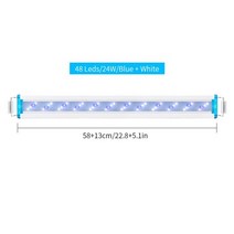 수조 수초 어항 수족관 조명 90 260v 블루 화이트 led 슈퍼 슬림 램프 물고기 탱크 수생 식물 성장 조경 확장 가능한 방수 클립 라이트 도구, szd b60bw 우리