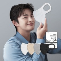 시노텍스 앱솔루트MB KF80 새부리형 마스크 50매, 단품, 색상:KF80블랙|사이즈:소형(S) 50매