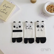더캣 화이트블랙엄지양말 여성 패션 캐릭터 족발 일본 타비양말