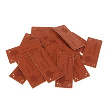 GHSHOP 20 Pcs PU 가죽 라벨 의류 손으로 만든 구멍이있는 양각 태그 장식 니트 DIY 액세서리 청바지 가방 신발 모자 – 0.98, B