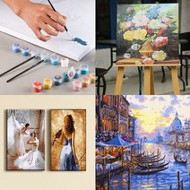 DIY 명화 그리기 인테리어 그림 인물 동물 건물 유화그리기세트 직장인 집순이 취미 선물, 카리브썬셋