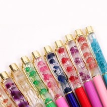 꽃 하바리움 볼펜 8color 판촉 하바플라리움 예쁜 디자인 플라워 답례선물 펜, 상세설명 참조, 하바리움 DIY 볼펜 - 그린