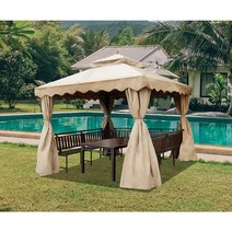 신밧드무역 패밀리가든 사각정자 / 테이블+의자+모기장+바람막이 포함 그늘막 대형그늘막 야외그늘막 옥상그늘막 루프탑그늘막 야외정자 옥상정자 공원정자 정원정자