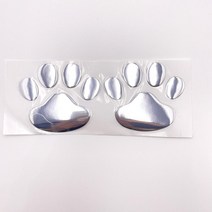 3D 입체 데코 강아지 발자국 스티커 실버