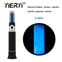 굴절계 Yieryi 휴대용 디자인 주류 알코올 함량 테스터 080 V ATC