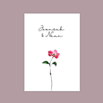 [지음 아트] 심플청첩장 /화려한동백/ 깔끔한 스몰웨딩 30매 엽서형 자체제작, 120장