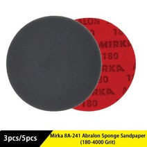 차량 광택기 무선 폴리셔 Mirka 8A241 Abralon 1804000 그릿 스폰지 상딩 디스크 폼 후크 및 루프 사포 5 인치 6 연마 버핑, 3000+3pcs+125mm