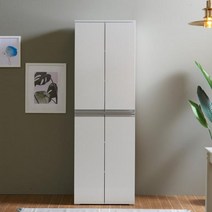 600 6단선반 넓은 팬트리장 키큰 주방수납장 냉장고형 4도어, 메탈릭그레이