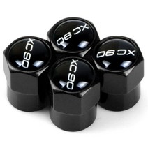 4pcs 컬러 휠 타이어 커버 자동차 트럭 범용 타이어 공기 밸브 커버 볼보 xc90 xc60 v40 v60 자동차 액세서리 방진, 검은색