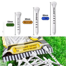 골프 에이밍 나무 티 걸이 마디별 높이 조절 눈금 숏티 53mm 대용량팩 120개, 크기/53mm