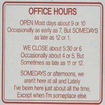 Leister Office Hours Gag Sign, 1