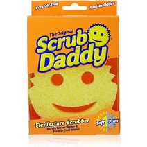Scrub Daddy -The Original Scrub Daddy - FlexTexture 스폰지 따뜻한 물에서 부드러움 차가운 물에 단단함 딥 클리닝 식기 세척기 사용, 1 Count (Pack of 1), 1개