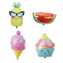 파티굿즈 테마 풍선 세트 바다 동물 우주 공룡 겨울 여름 자동차 중장비 데이지 가을, 1.여름음식세트