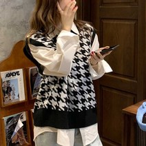 여성 20대 봄가을 감성룩 예쁜 스웨터 브이넥 조끼