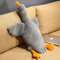 거위 오리 인형 봉제 장난감 쿠션 안락 안고 자는 베개, 그레이_50cm
