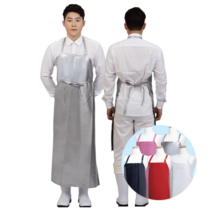 포시스 국내산 PU양면 방수 목걸이 H형 앞치마, 목걸이형 (특대), 레드