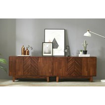 드라마속가구 빗살무늬 원목 와이드 TV 거실장2400 / 수납장 목재 거치대, 월넛