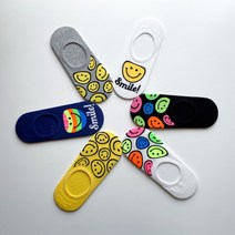 민스타일 네온 스마일 여성 덧신 양말 6켤레 SOCKS